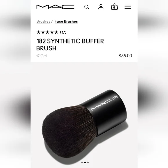 MAC Cosmetics 182 Buffer Brush in Black - Picture 2 of 8